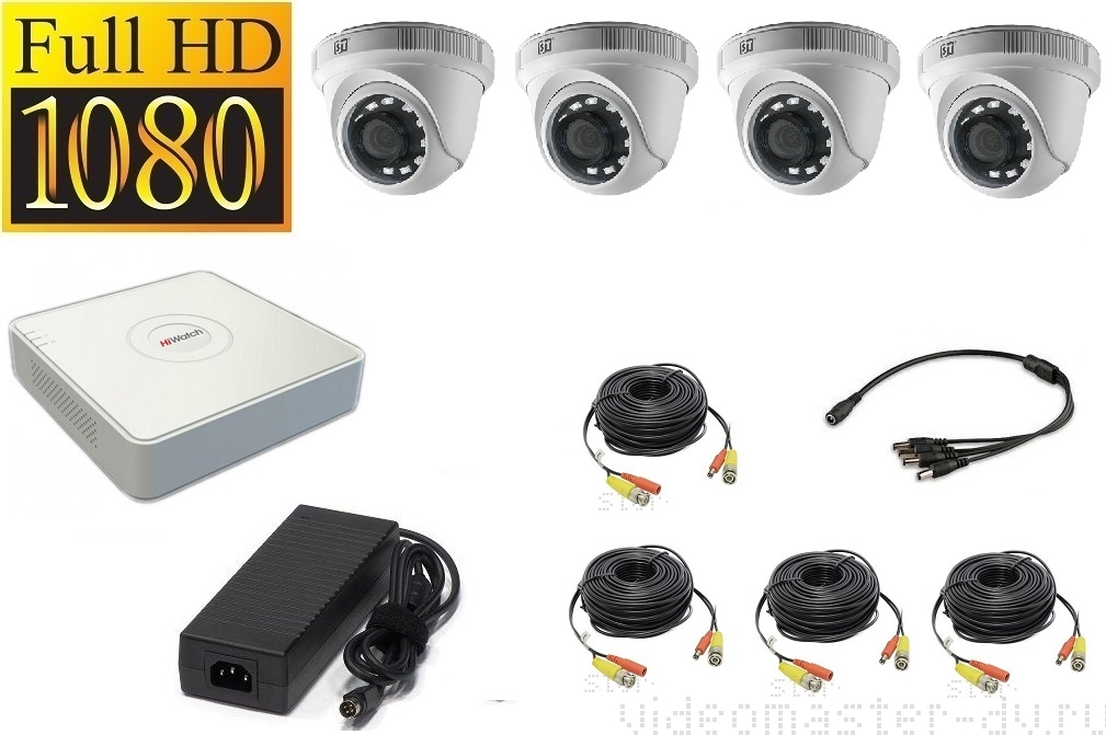 Комплект видеонаблюдения на 4 камеры для дома